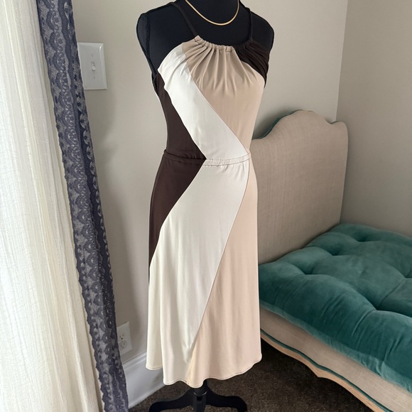 Calvin Klein Brown and Cream Women's Dress - Picture 3 of 9